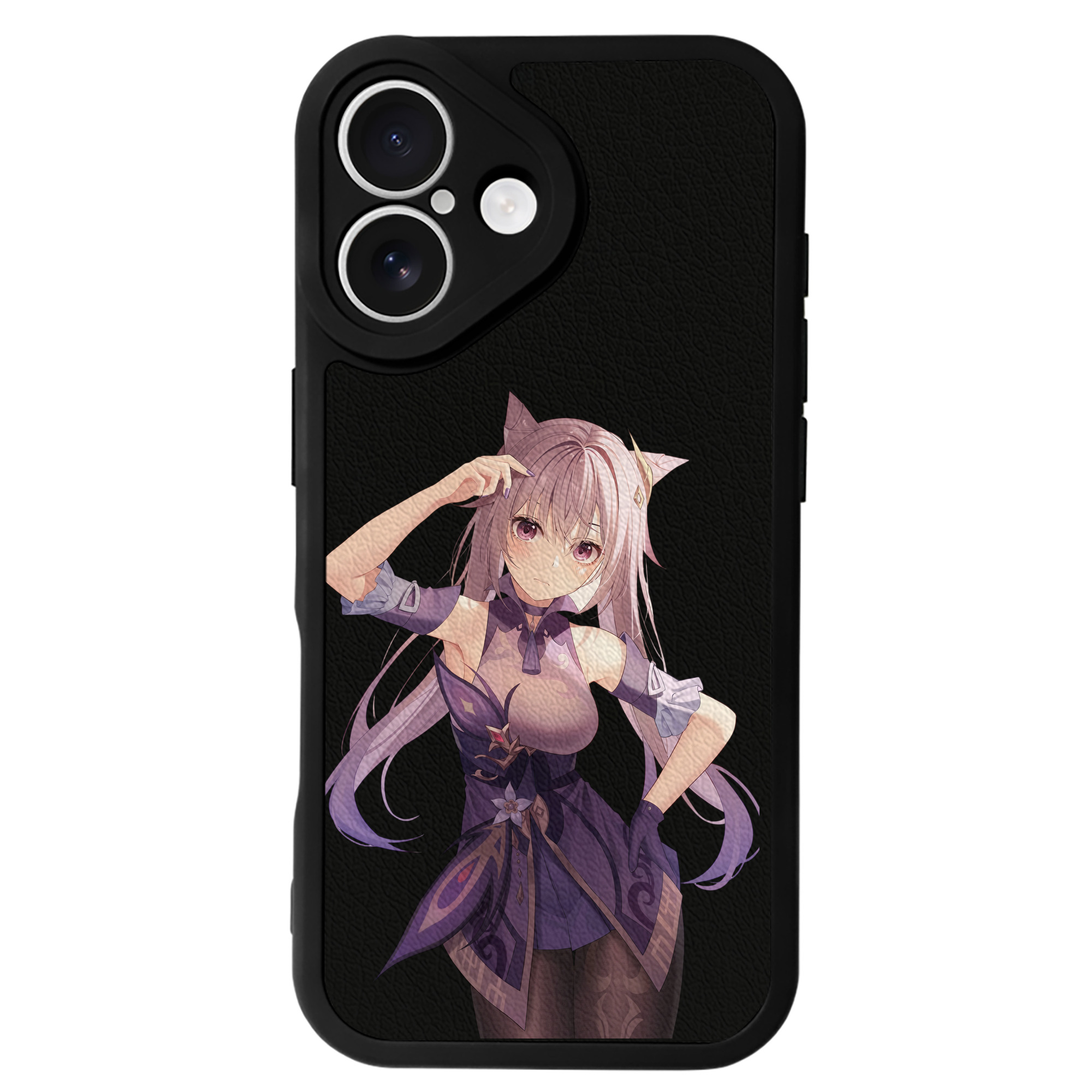 げんし神 刻晴 こくせい genshin Kokusei 【iPhone 16シリーズ対応】シリコンスマホケース（レザー調） 材質：シリコン